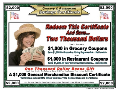 How It Works Grocery Restaurant Savings Certificate Did 60697